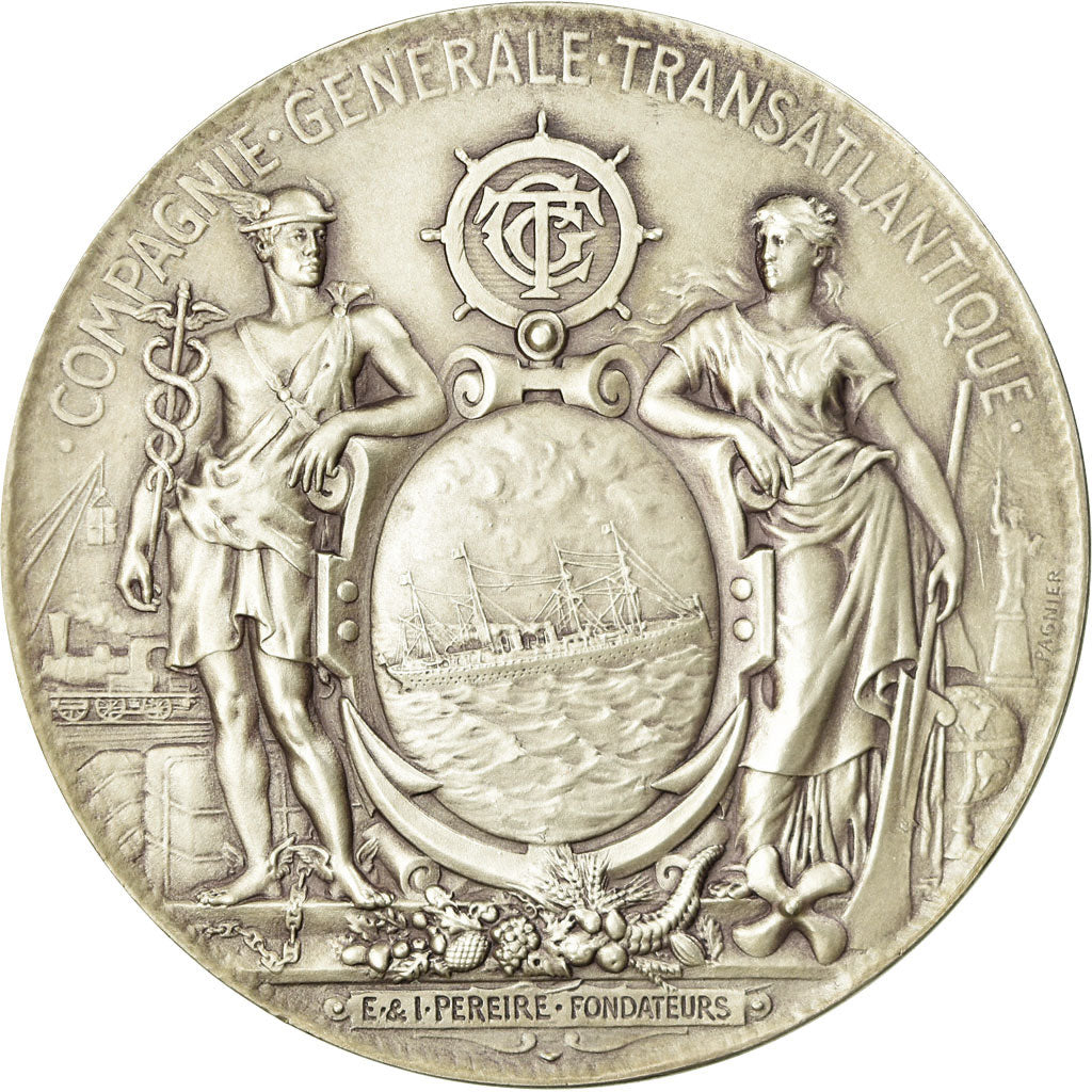 France, Medal, Compagnie Générale Transatlantique, Services Postaux, Shipping