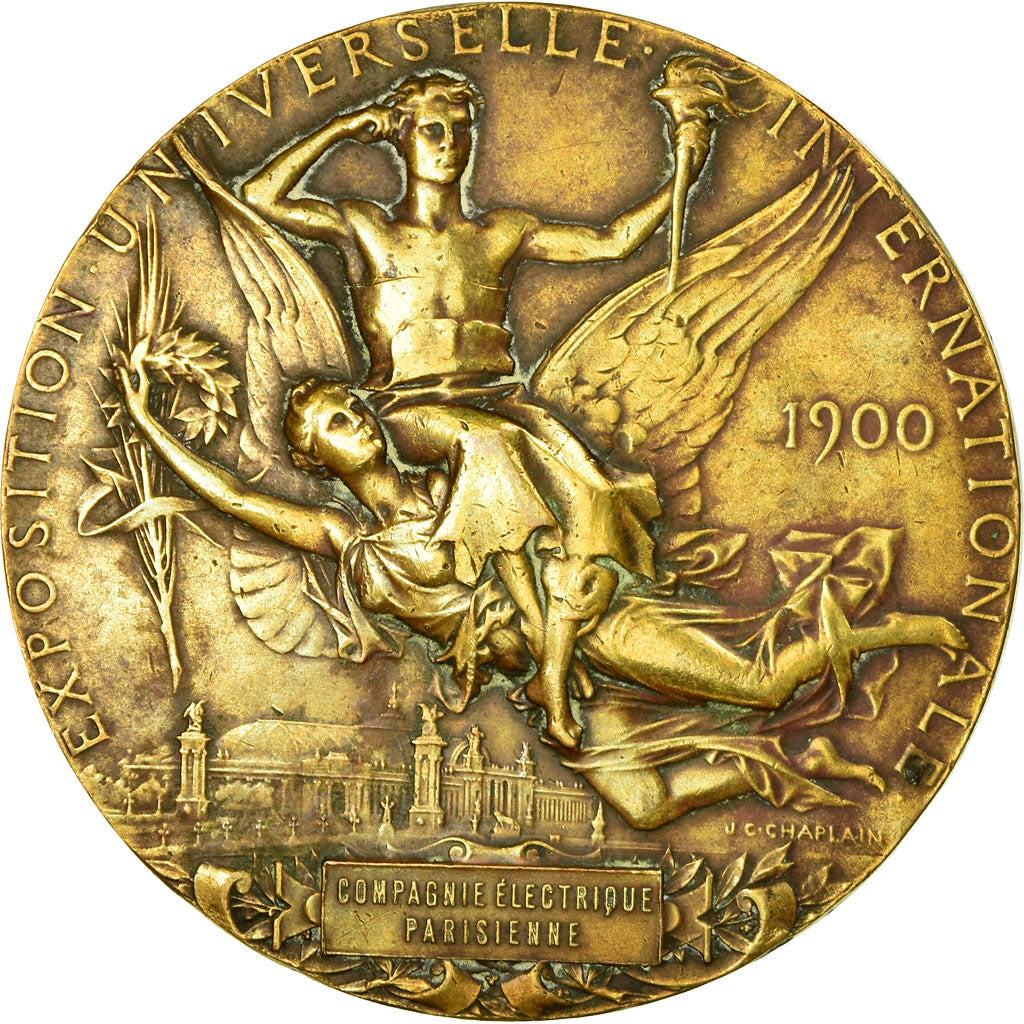 France, Medal, Exposition Universelle Internationale, 1900, Chaplain, AU(50-53)