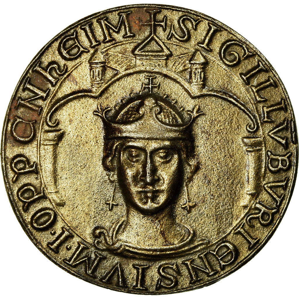 Alemania, medalla, Reproduction Sceau Médiéval, History, MBC+, Bronce
