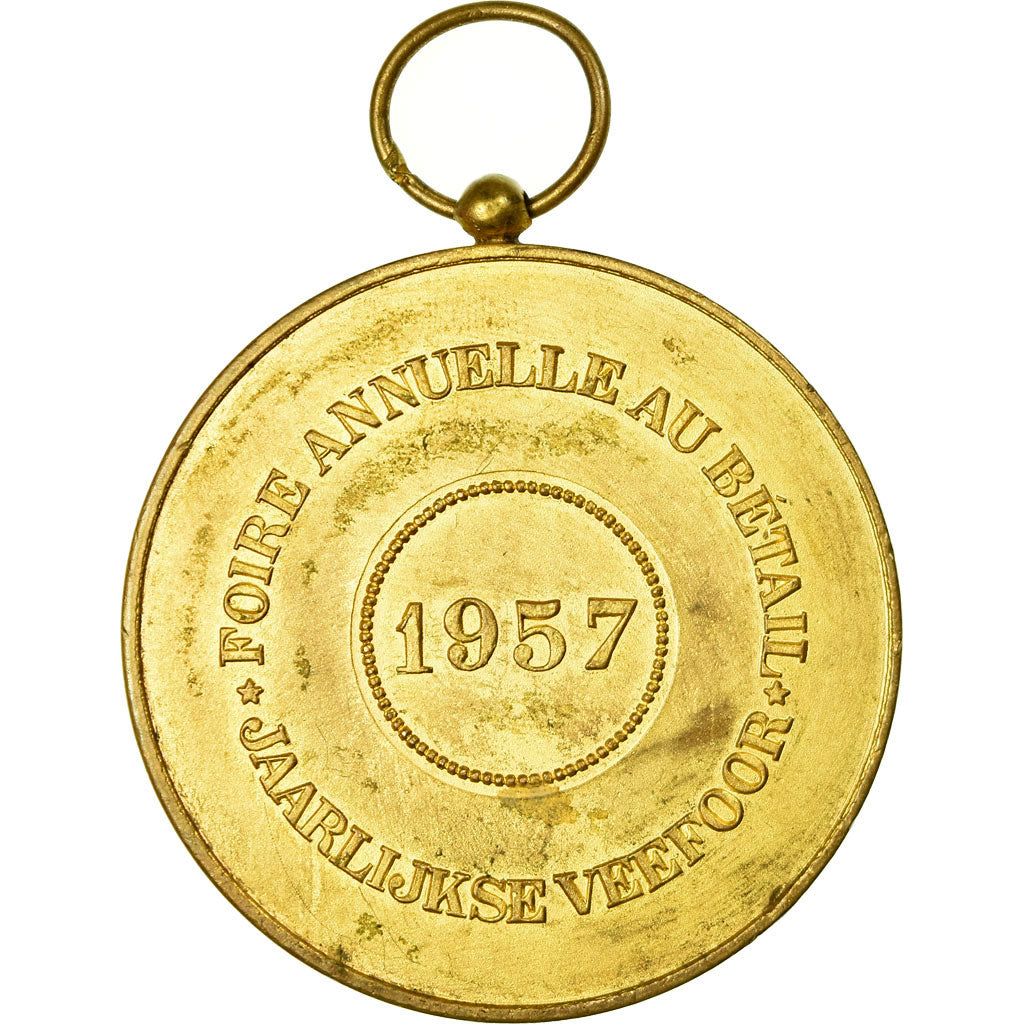 Belgien, Medaille, Foire Annuelle au Bétail, Anderlecht, 1957, SS+, Gilt Bronze