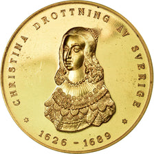 Sweden, Medal, Queen Christina Drottning, 1966, MS(63), Gilt Bronze