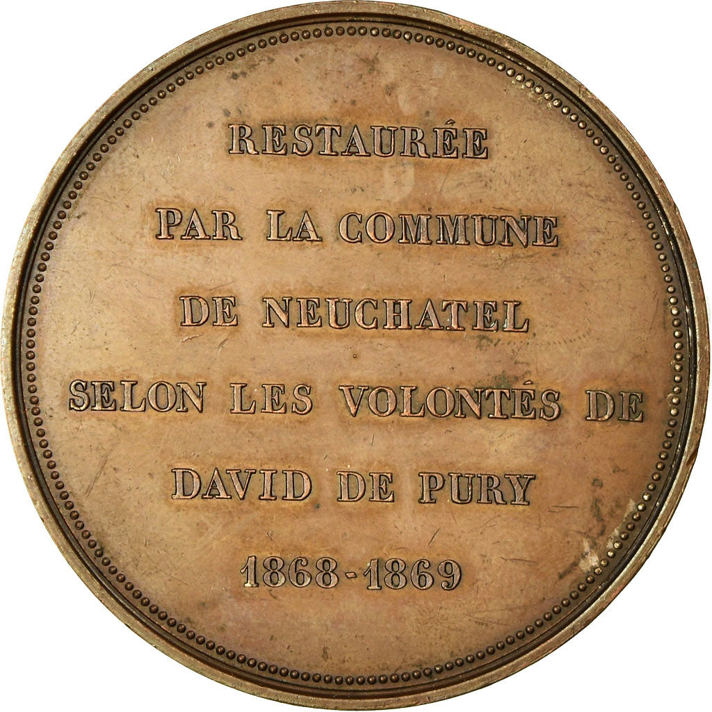 Suisse, Médaille, Gloria in Excelsis Deo, Neuchatel, David de Pury, 1869