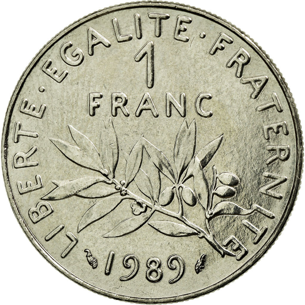 Coin, France, Semeuse, Franc, 1989, MS(65-70), Nickel, Gadoury:474