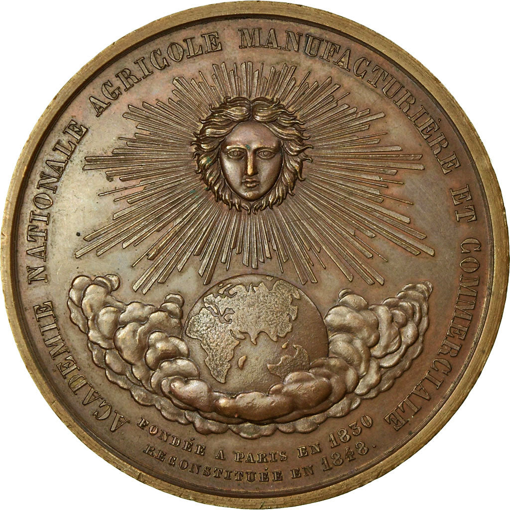 Francja, Medal, Académie Nationale Agricole Manufacturière, 1848, AU(55-58)