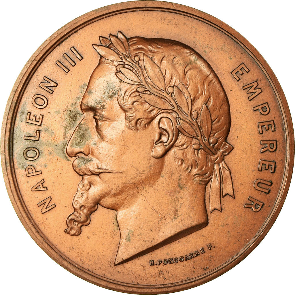 Francja, Medal, Napoléon III, Empereur, Ponscarme, AU(55-58), Miedź