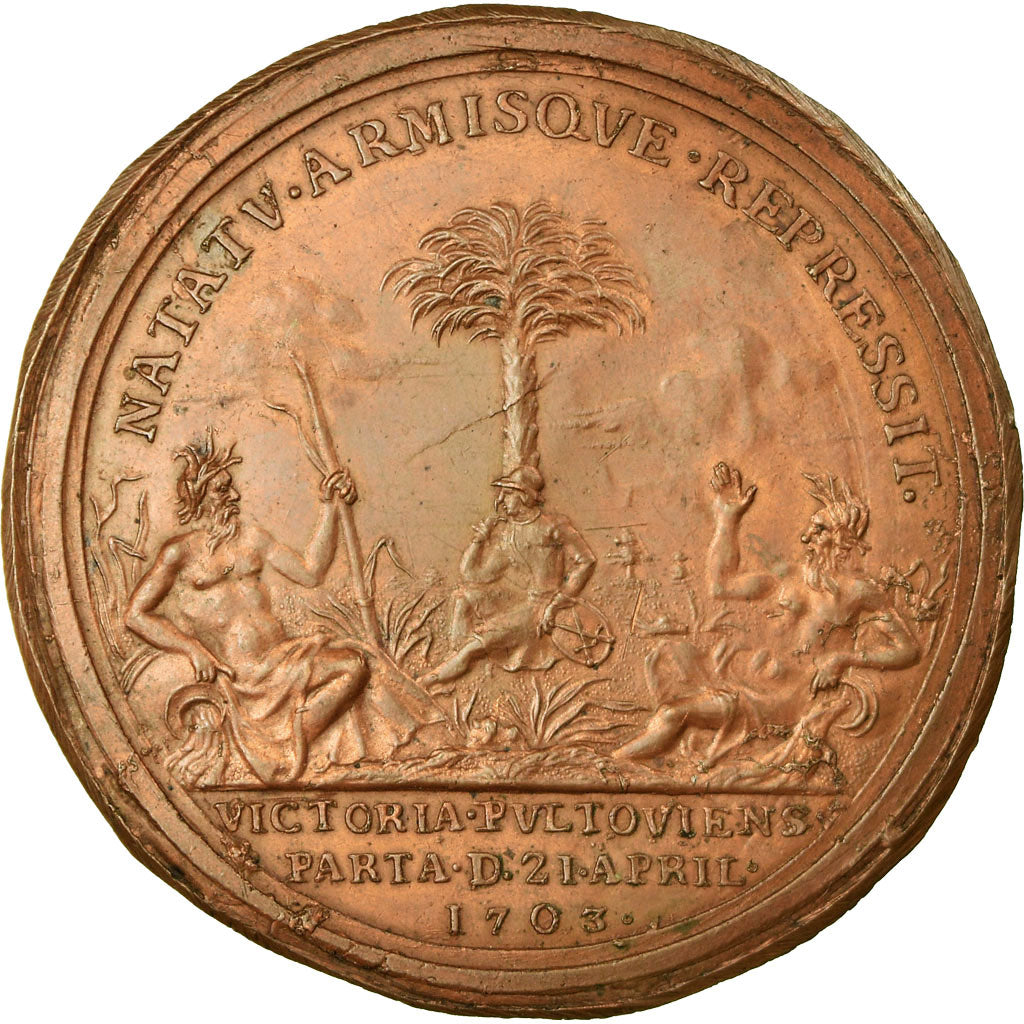 Sweden, Medal, Carl XII, Nordischen Krieg, 1703, AU(50-53), Bronzed Tin