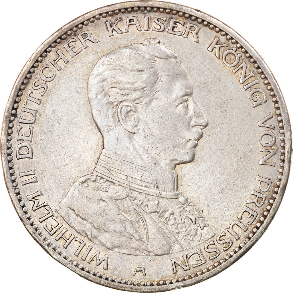 Coin, German States, PRUSSIA, Wilhelm II, 3 Mark, 1914, Berlin, AU(50-53)