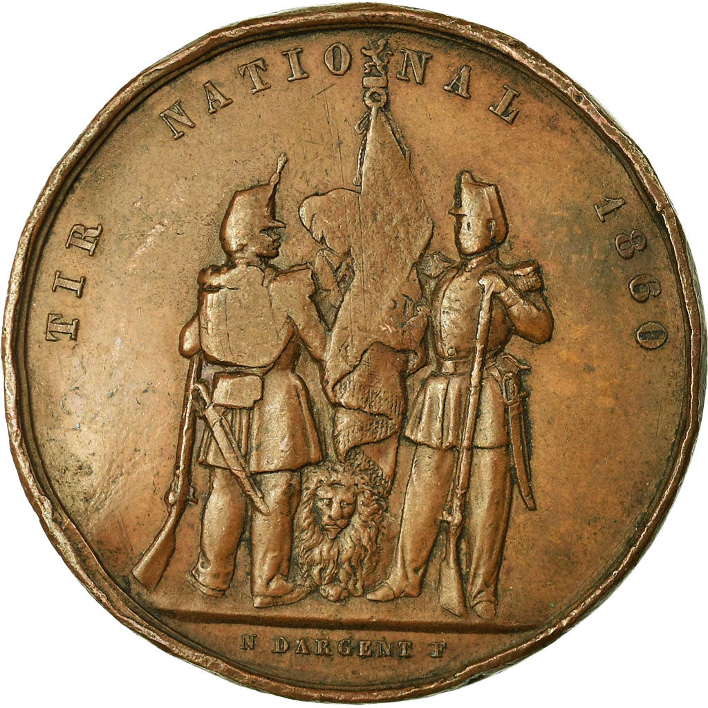 Belgium, Medal, Léopold Ier, Tir National, 1860, Dargent, VF(20-25), Copper