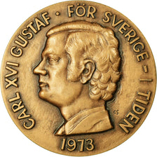 Zweden, Medaille, Carl XVI Gustaf, 1973, UNC-, Bronze