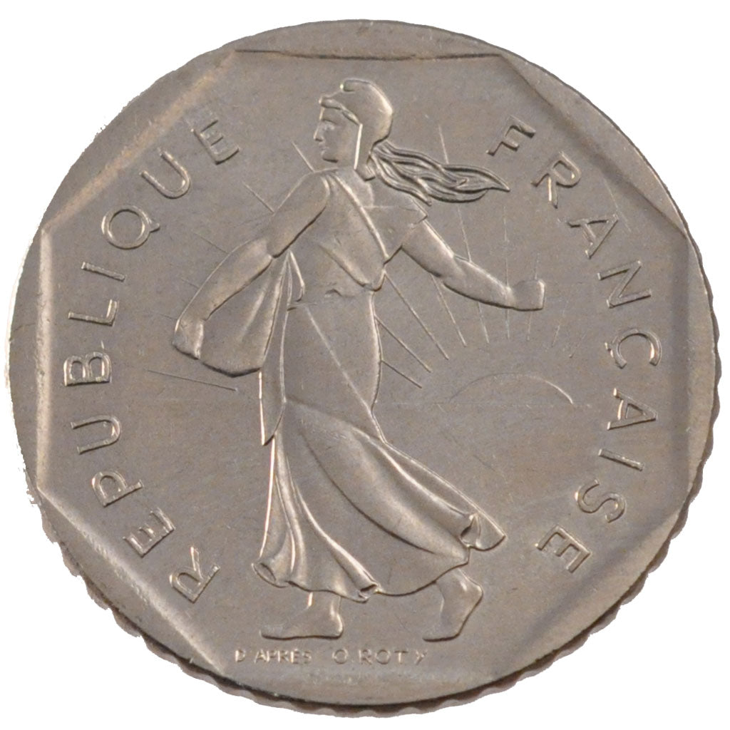 FRANCE, 2 Francs, 1988, AU(55-58), Nickel, Gadoury #547, 7.46