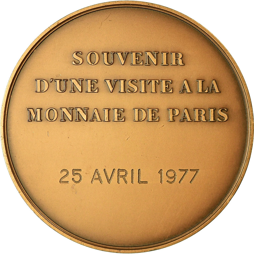 França, Medal, Souvenir d'une visite à la Monnaie de Paris, 1977, Léonard
