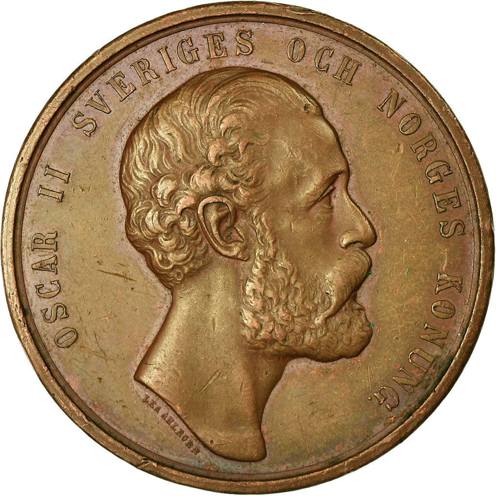 Sweden, Medal, Oscar II, Priseelöning, History, Ahlborn, EF(40-45), Copper