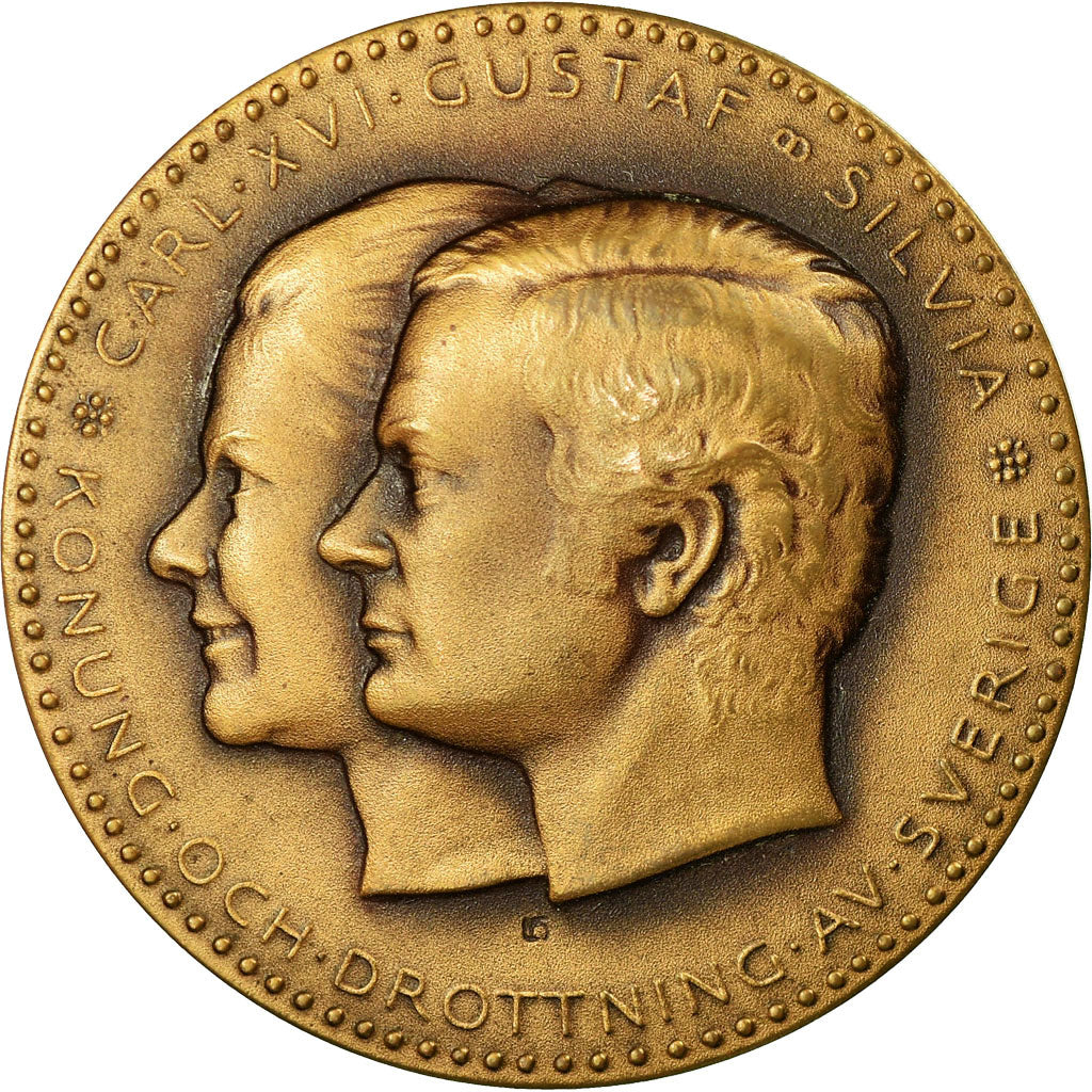 Schweden, Medaille, Carl XVI Gustaf-Silvia, History, 1976, UNZ, Bronze