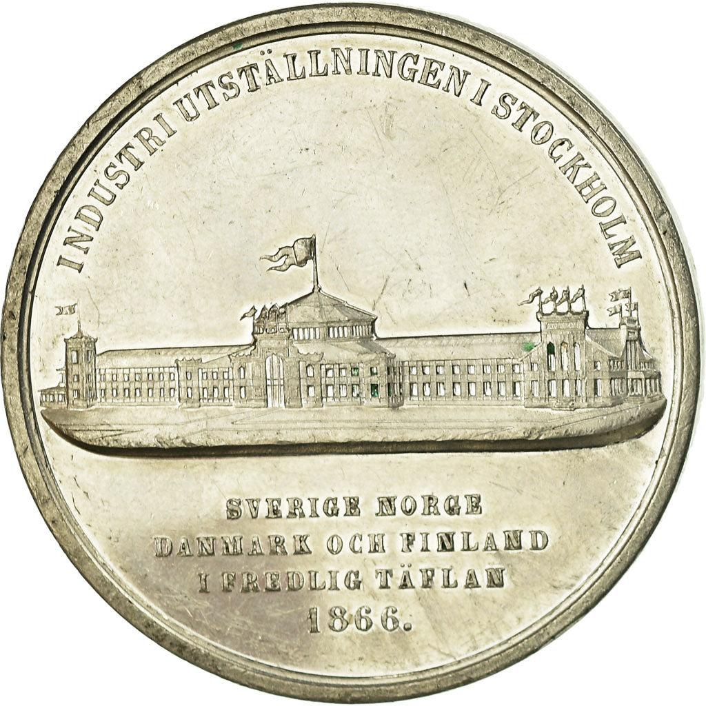 Svezia, medaglia, Oscar, Industri Utställningen I Stockholm, 1866, Ahlborn