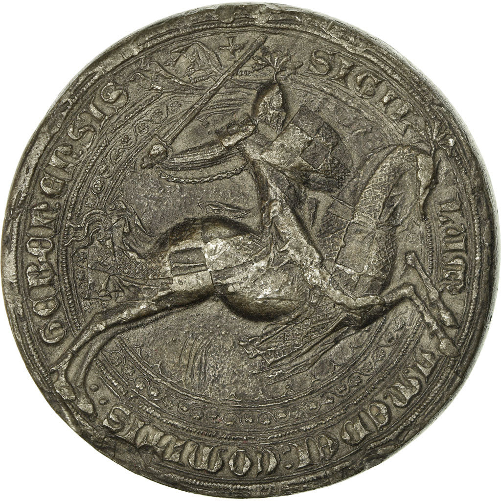 Francja, Medal, Reproduction Sceau Médiéval, Historia, AU(50-53), Ołów