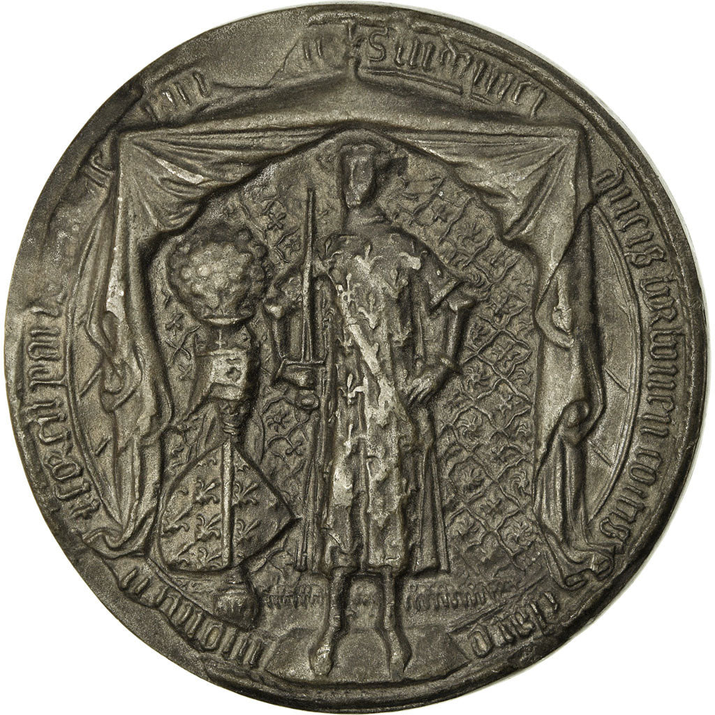 Francja, Medal, Reproduction Sceau Médiéval, Historia, AU(55-58), Ołów