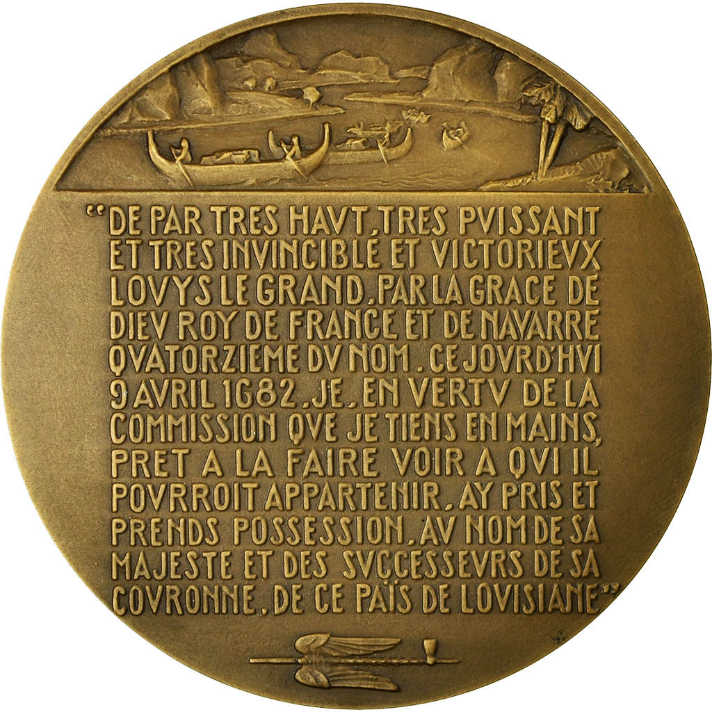 Francia, medaglia, Robert Cavelier de la Salle, Explorateur, Louis XIV, History