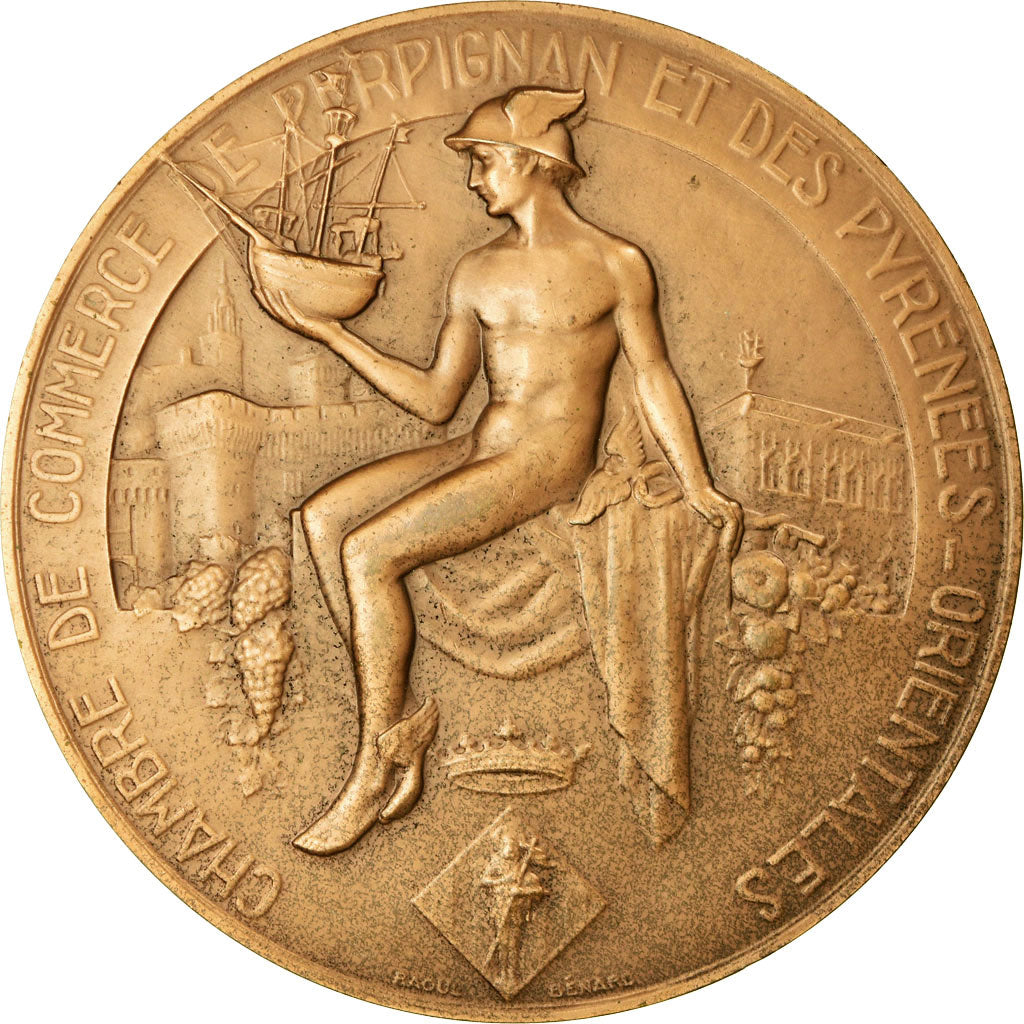 France, Medal, Chambre de Commerce de Perpignan, 1978, Benard, Restrike