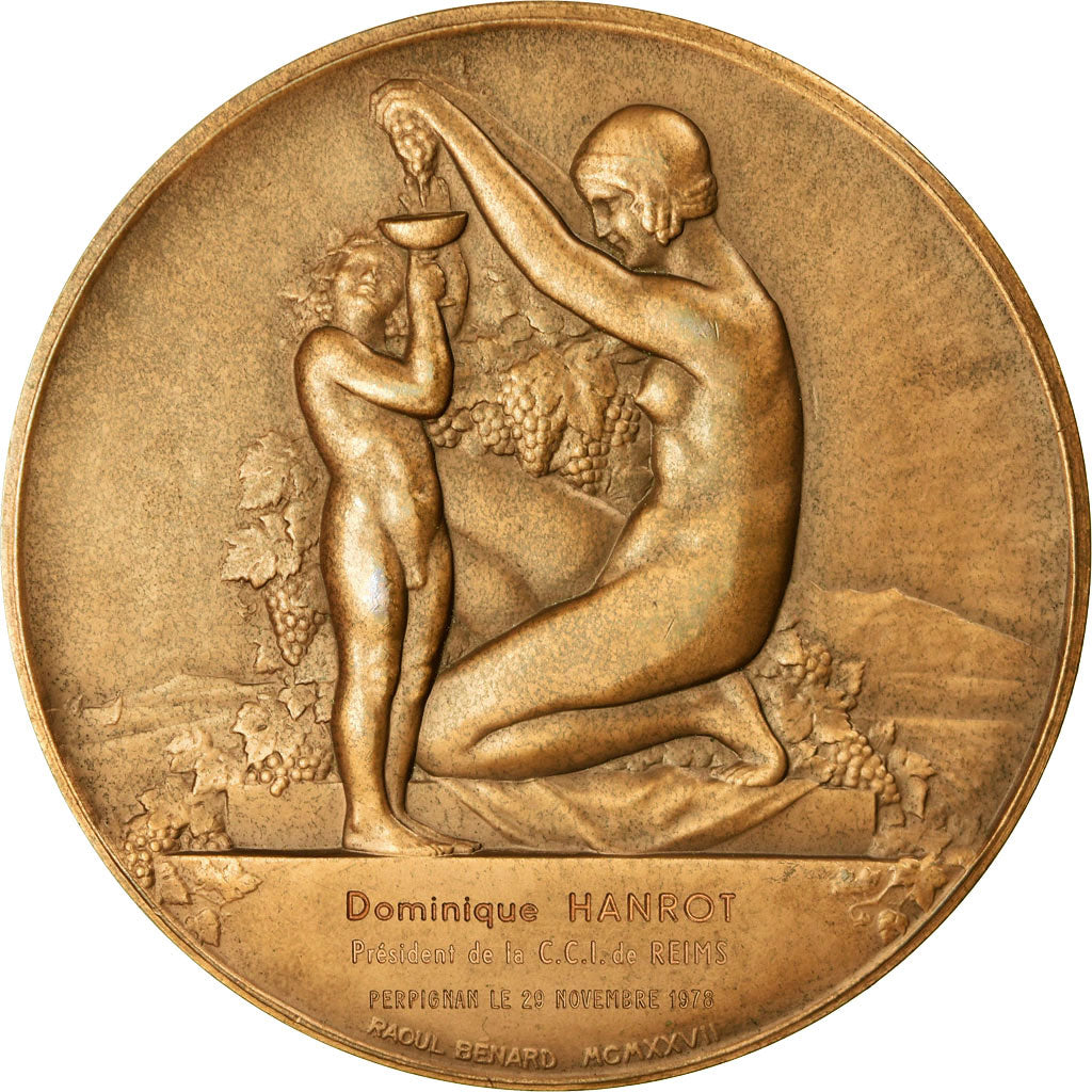 France, Medal, Chambre de Commerce de Perpignan, 1978, Benard, Restrike