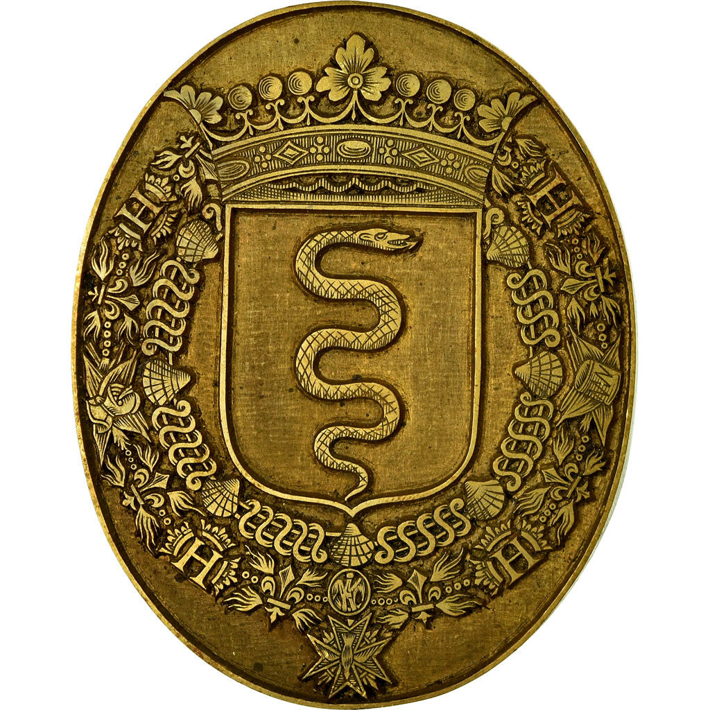France, Medal, Ecu aux Armes de Colbert, History, AU(55-58), Bronze