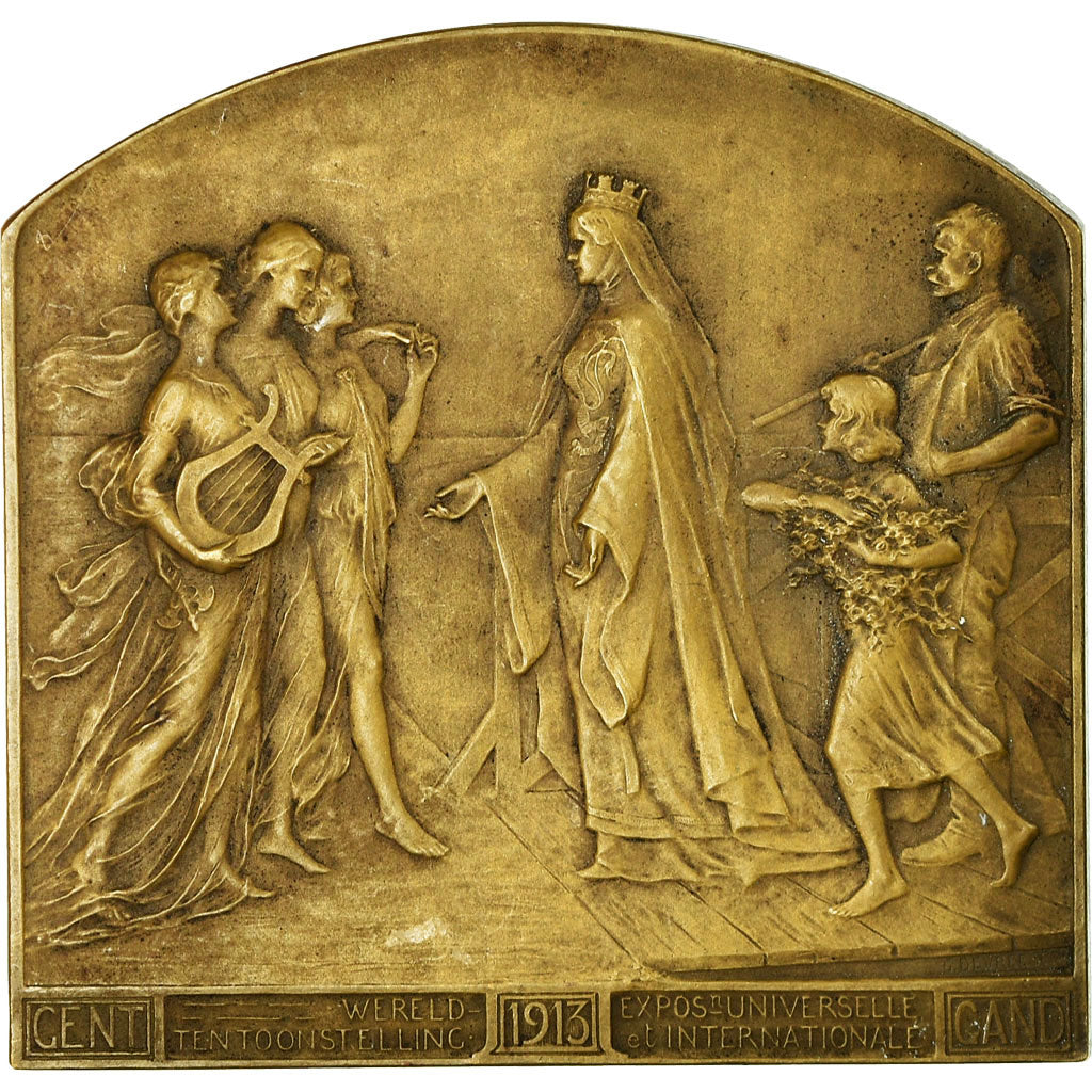Belgium, Medal, Exposition Universelle de Gand, 1913, Devreese, AU(50-53)