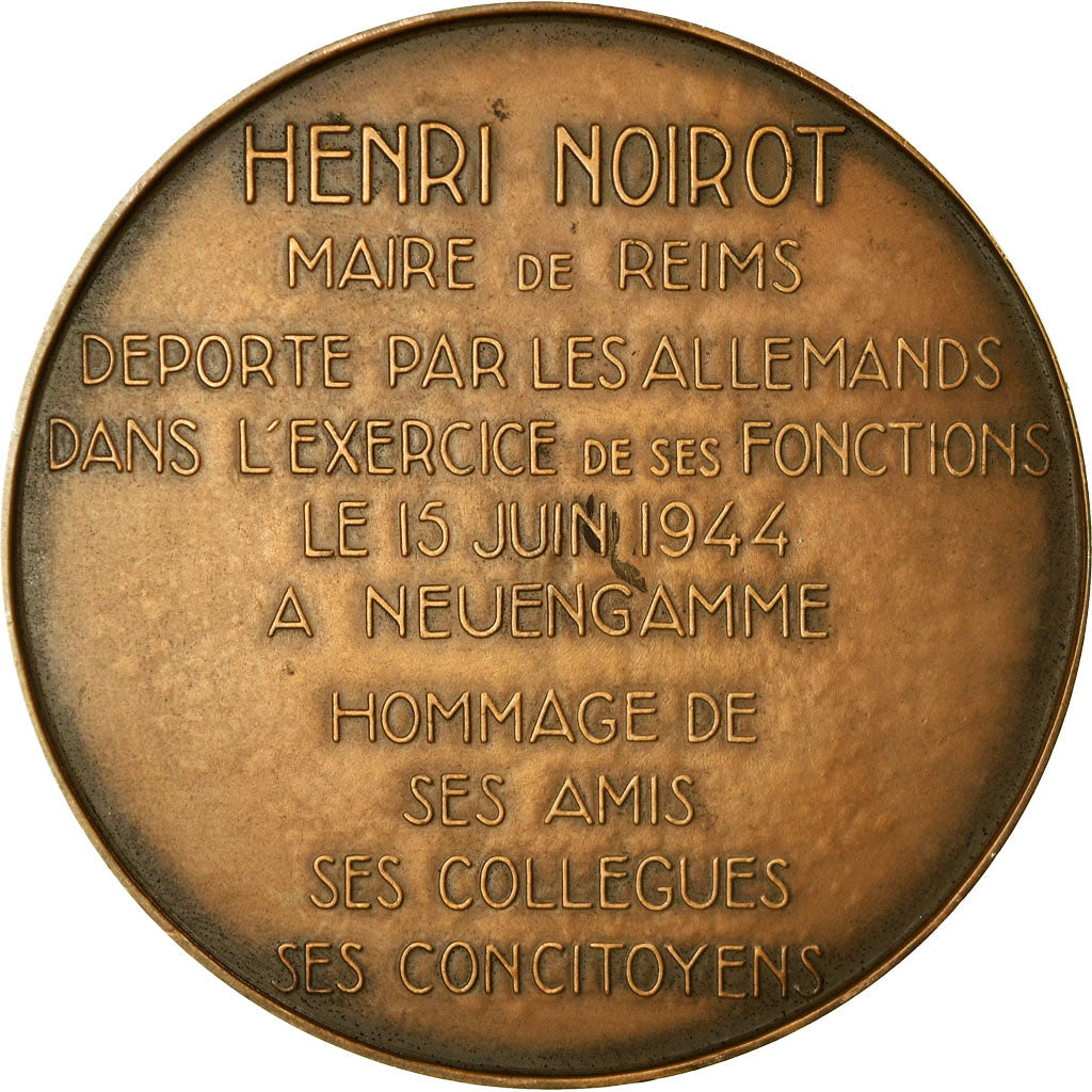 Frankreich, Medaille, Henri Noirot, Maire de Reims, Déporté de Guerre, 1949