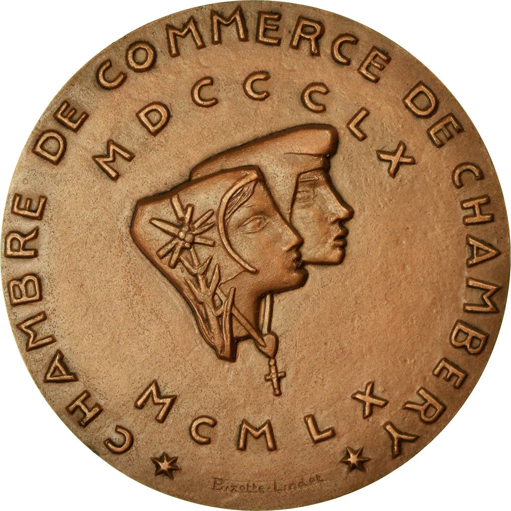 Francia, medalla, Chambre de Commerce de Chambéry, 1960, Birett-Liadet, SC+