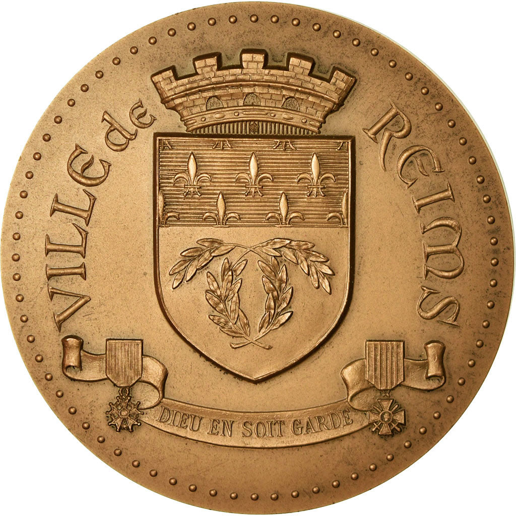 Frankrijk, Medaille, Crédit Municipal de la ville de Reims, 1972, UNC, Bronze