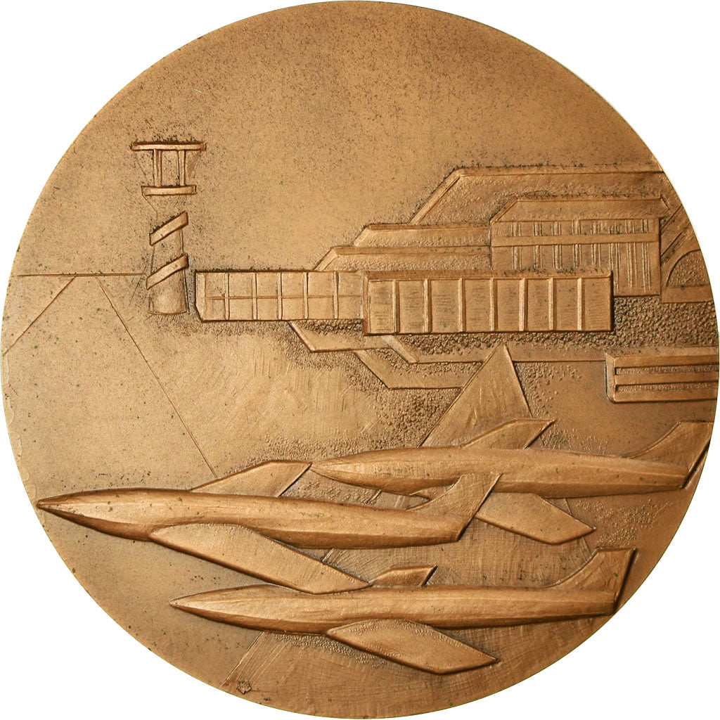 France, Médaille, Chambre de Commerce d'Angers, Aviation, 1974, SUP+, Bronze