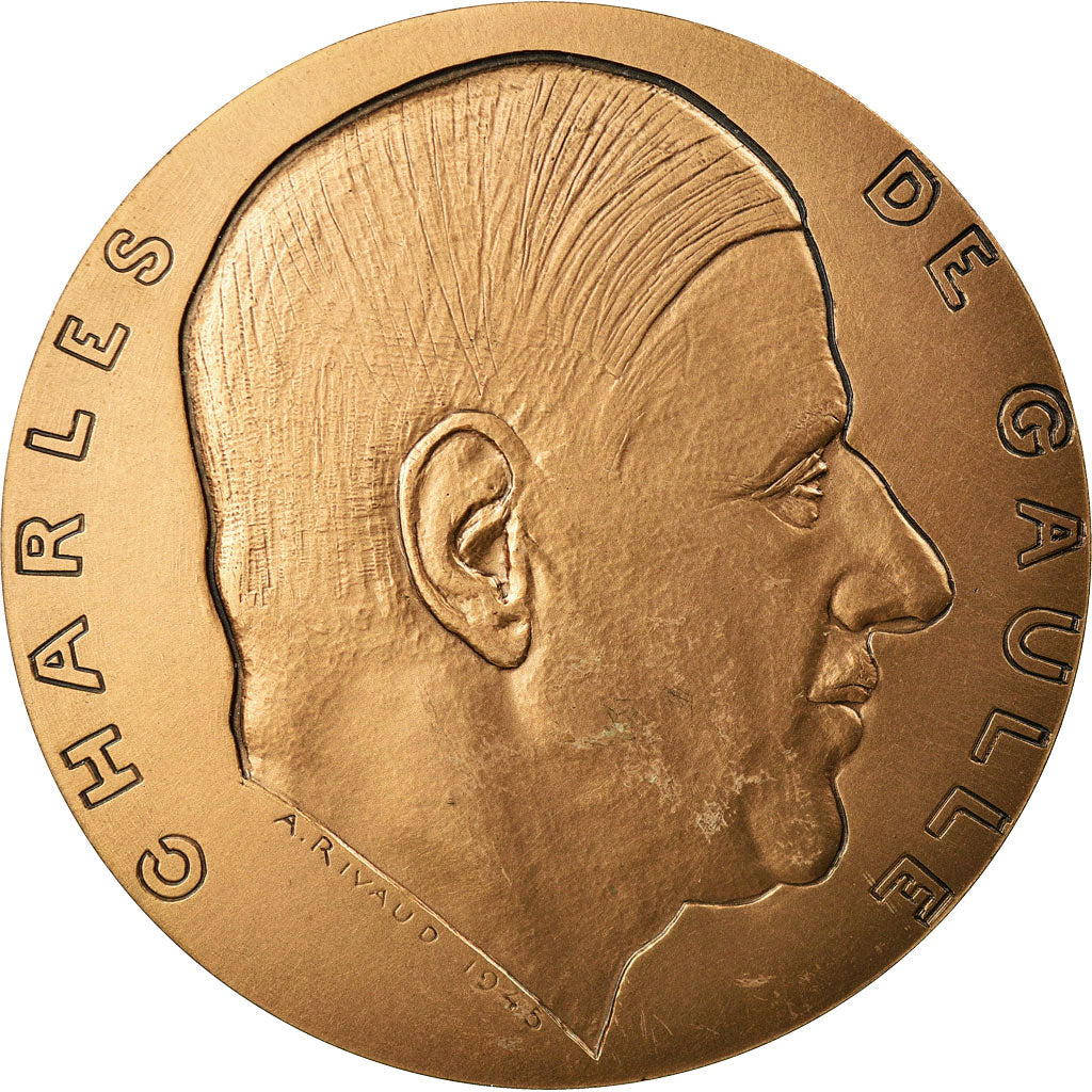 France, Medal, Charles De Gaulle, Arc de Triomphe, History, 1945, Rivaud