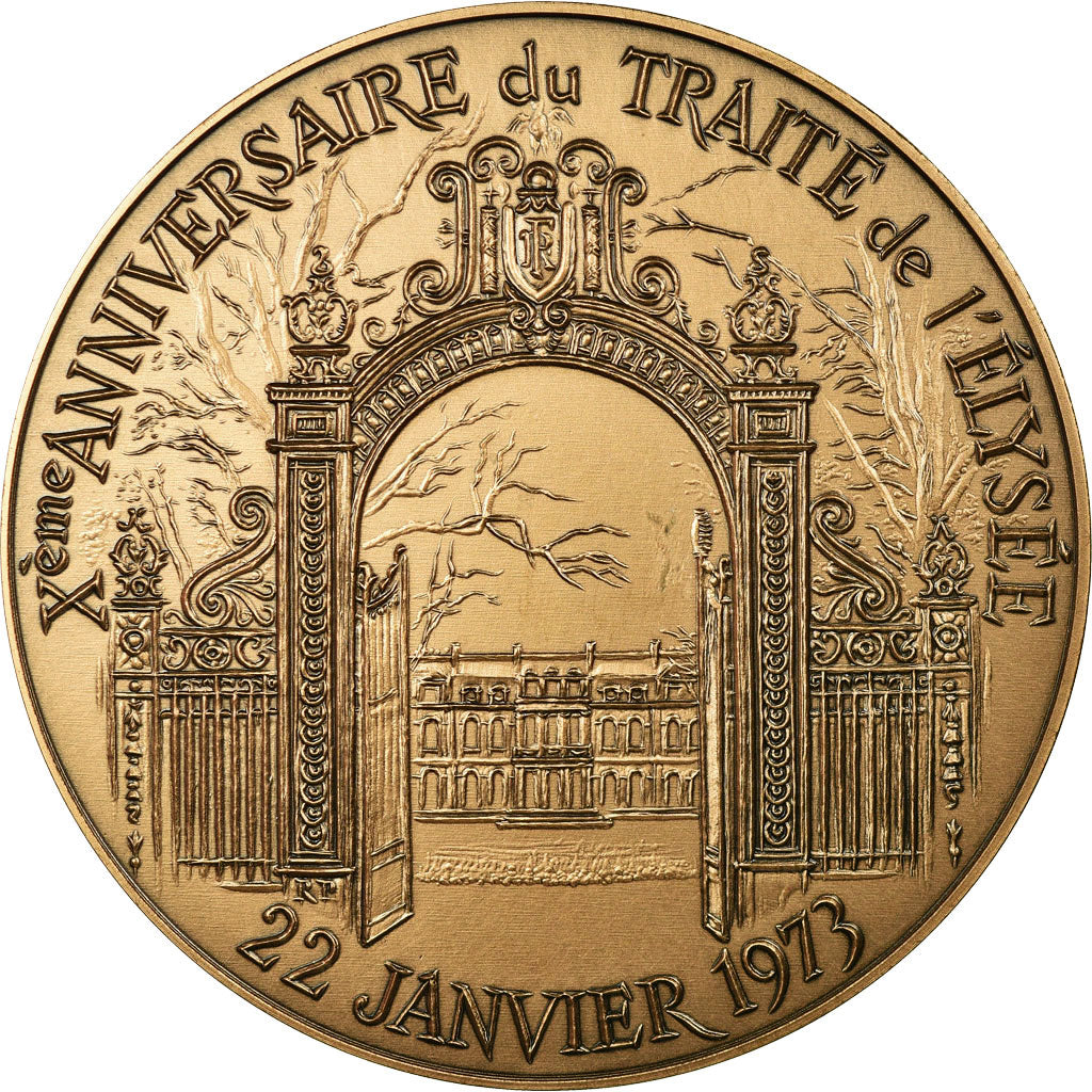 France, Medal, De Gaulle, Traité de l'Elysée, History, Pépin, MS(64), Bronze