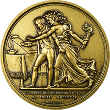 France, Medal, L'Empereur Napoléon Abdique, Denon, Restrike, MS(65-70), Bronze