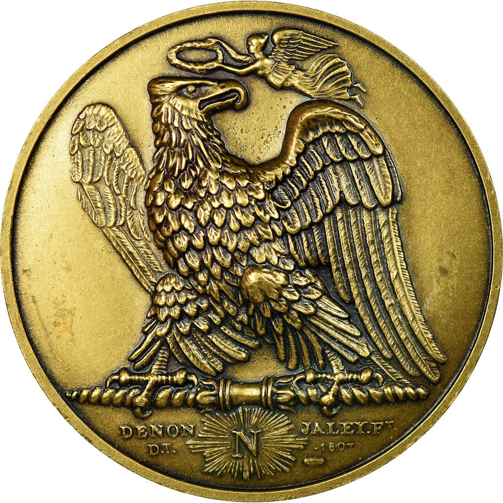 France, Medal, L'Empereur Napoléon Abdique, Denon, Restrike, MS(65-70), Bronze