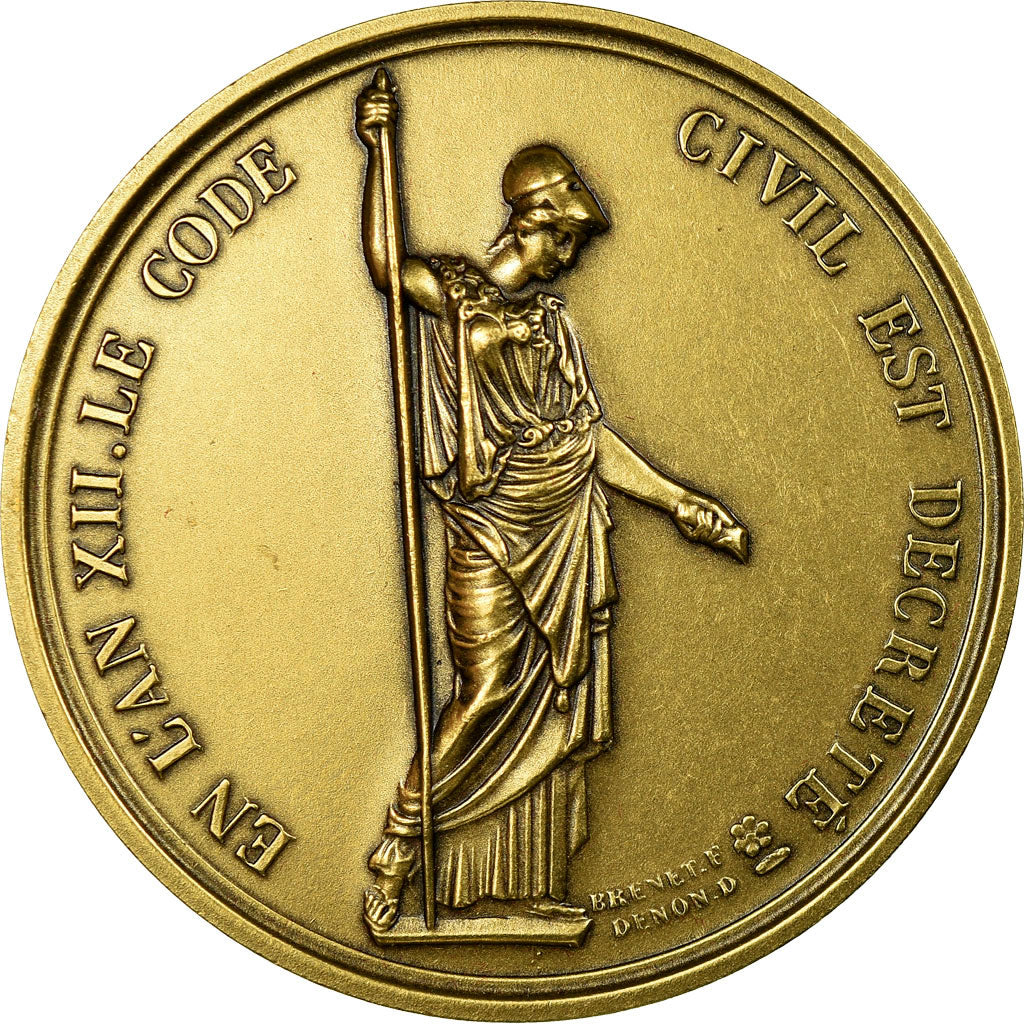 France, Medal, Napoléon Ier, En l'An XII, le Code Civil est Décrété, Denon