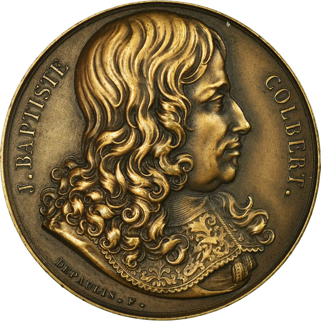 Francia, medalla, Colbert, Galerie Métallique des Grands Hommes Français