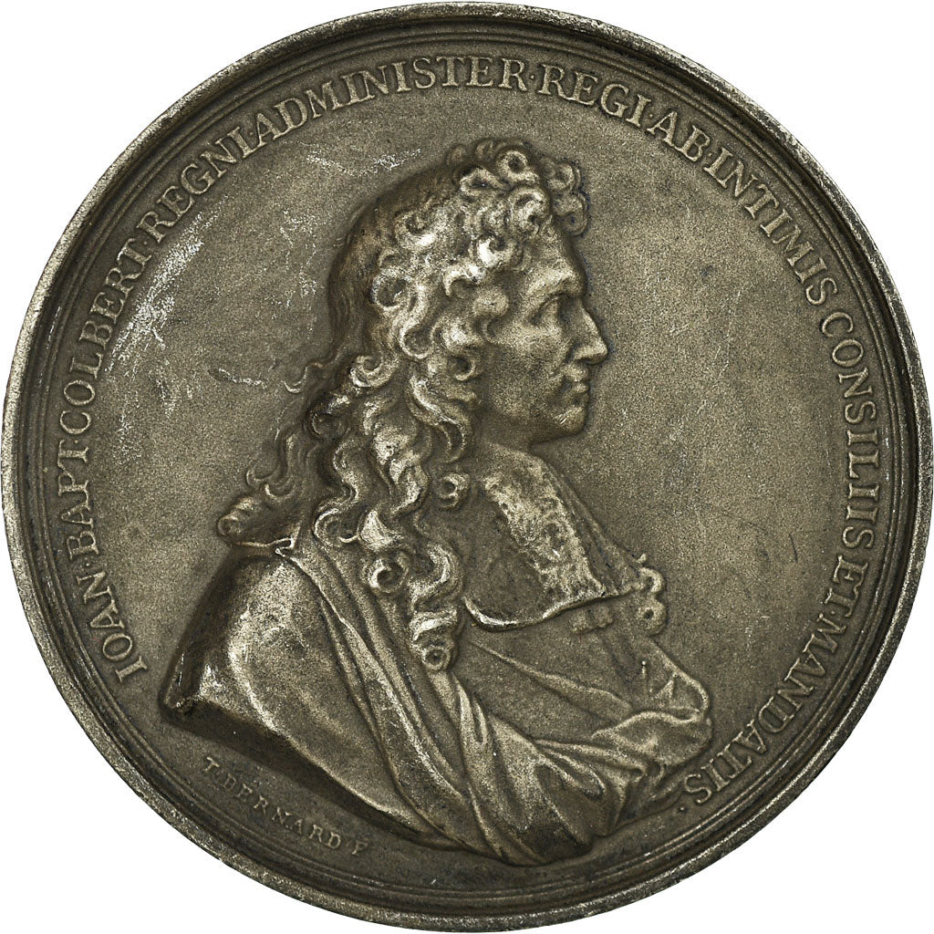 France, Medal, Colbert, Chambre de Commerce de Reims, T. Bernard, MS(63), Silver