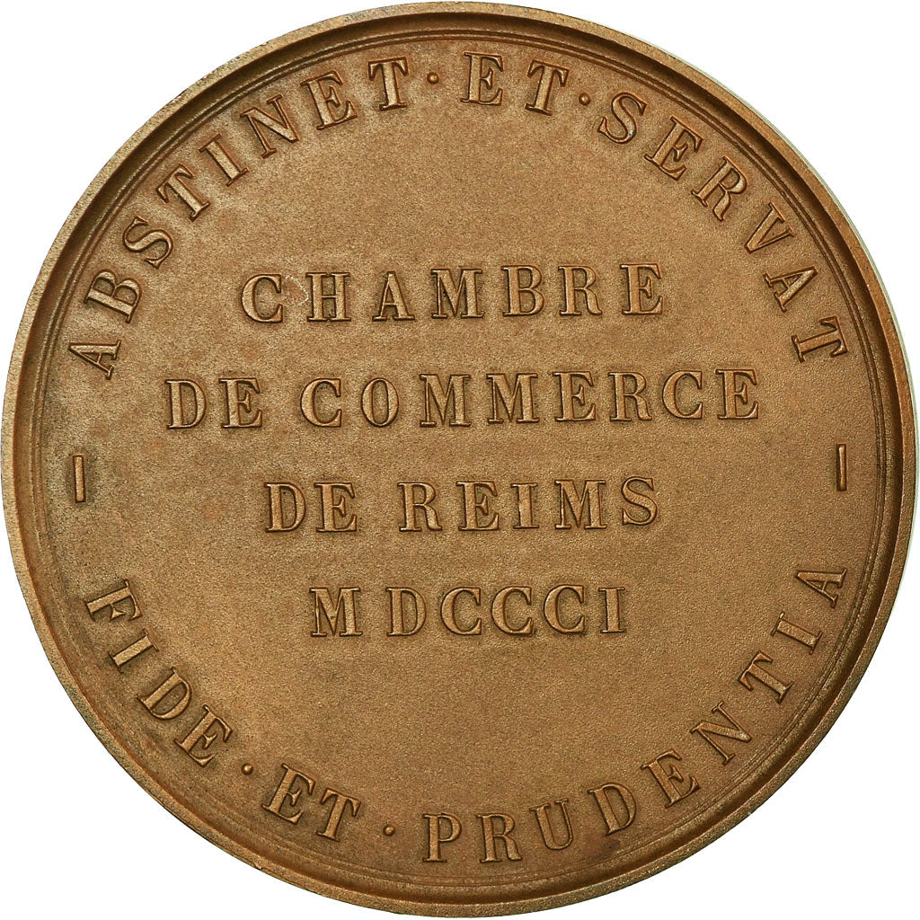 France, Medal, Colbert, Chambre de Commerce de Reims, T. Bernard, MS(63), Bronze