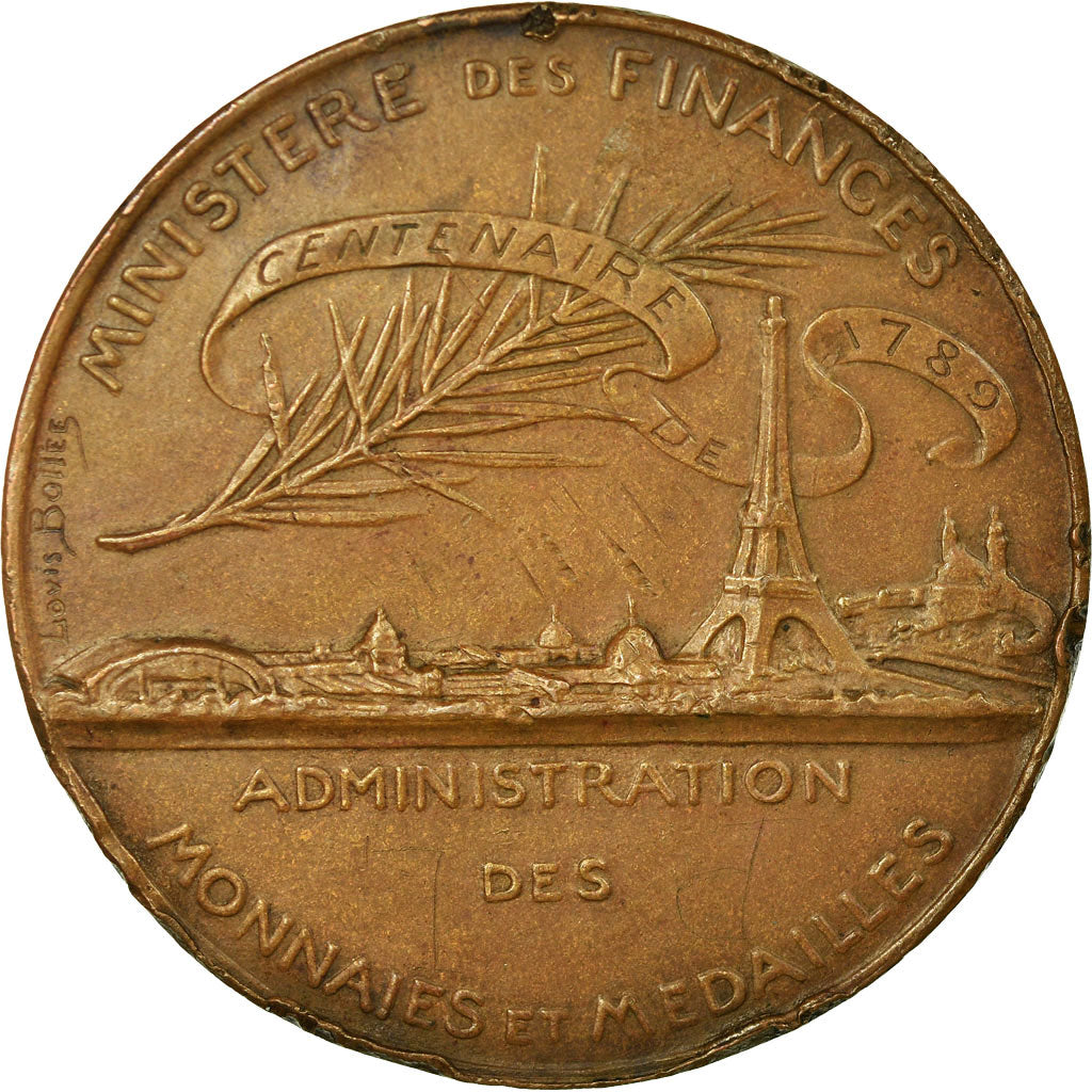 France, Medal, Administration des Monnaies et Médailles, Centenaire, 1889