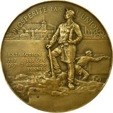 France, Medal, Compagnie des Mines d'Anzin, 1907, Theunissen, AU(50-53), Bronze