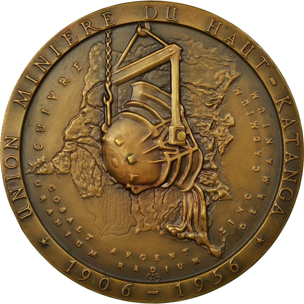 France, Médaille, Union Minière du Haut-Katanga, 1956, Brunet, FDC, Bronze