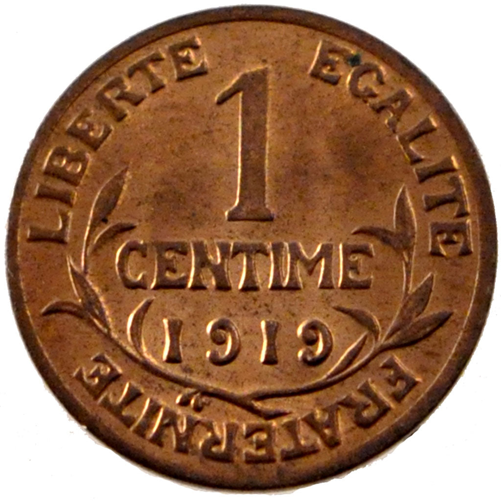 FRANCE, Dupuis, Centime, 1919, Paris, KM #840, AU(55-58), Bronze, 15, Gadoury...