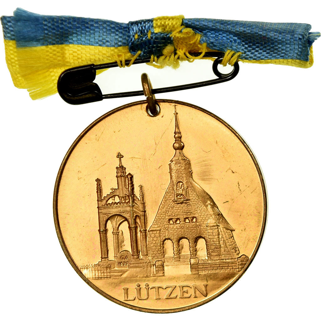 Sweden, Gustav II, Bataille de Lützen, Medal, Excellent Quality, Copper Gilt