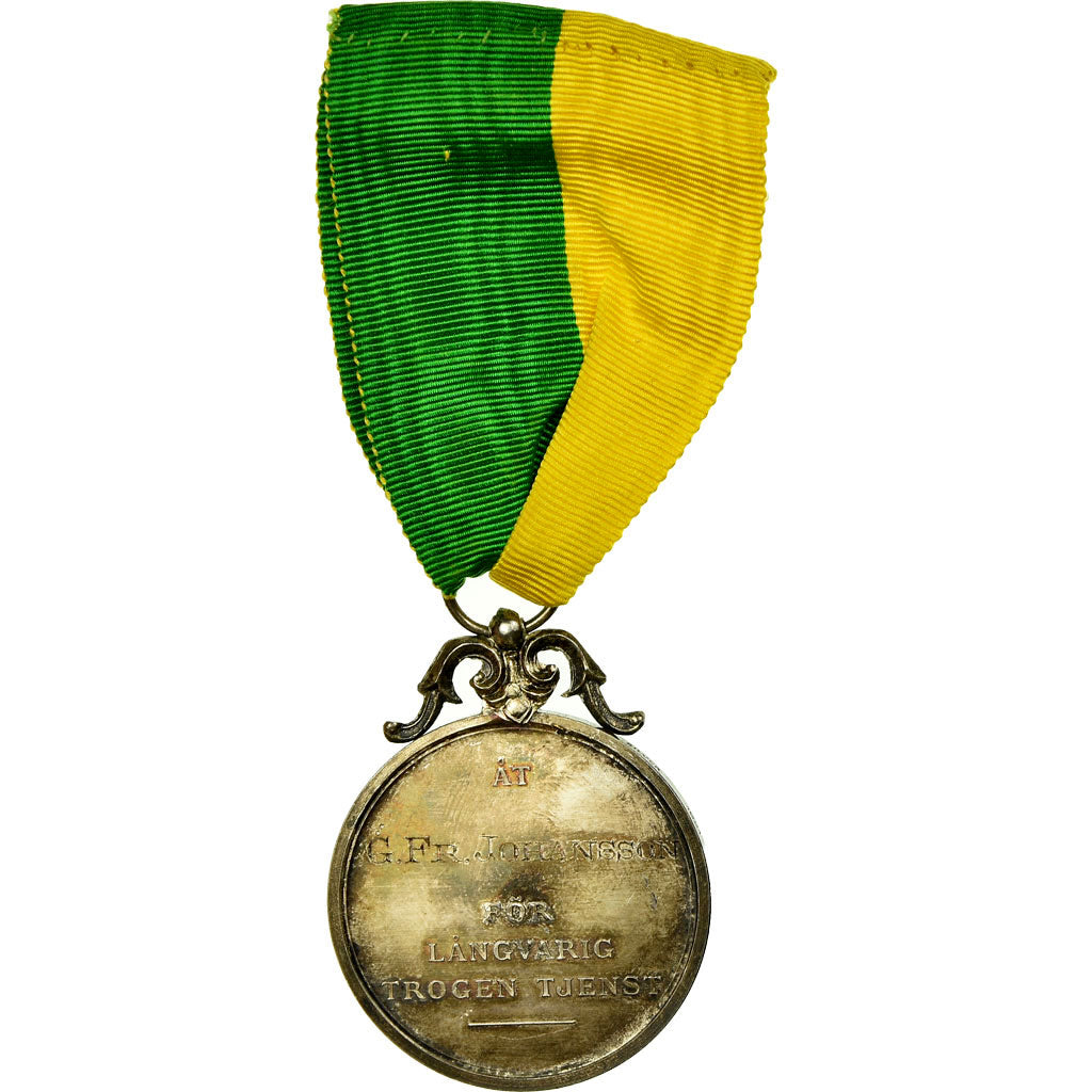 Szwecja, Längvarig Trogen Tjenst, Medal, 1921, Doskonała jakość, Srebro, 36