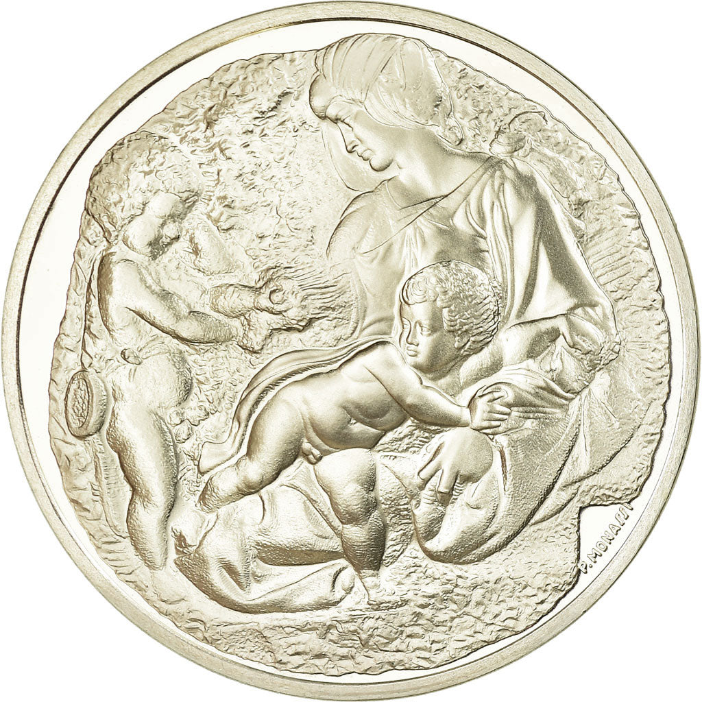 France, Medal, Peinture, Michel Ange, Le Tondo Taddéi, Monassi, MS(64), Silver