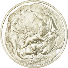 France, Medal, Peinture, Michel Ange, Le Tondo Taddéi, Monassi, MS(64), Silver