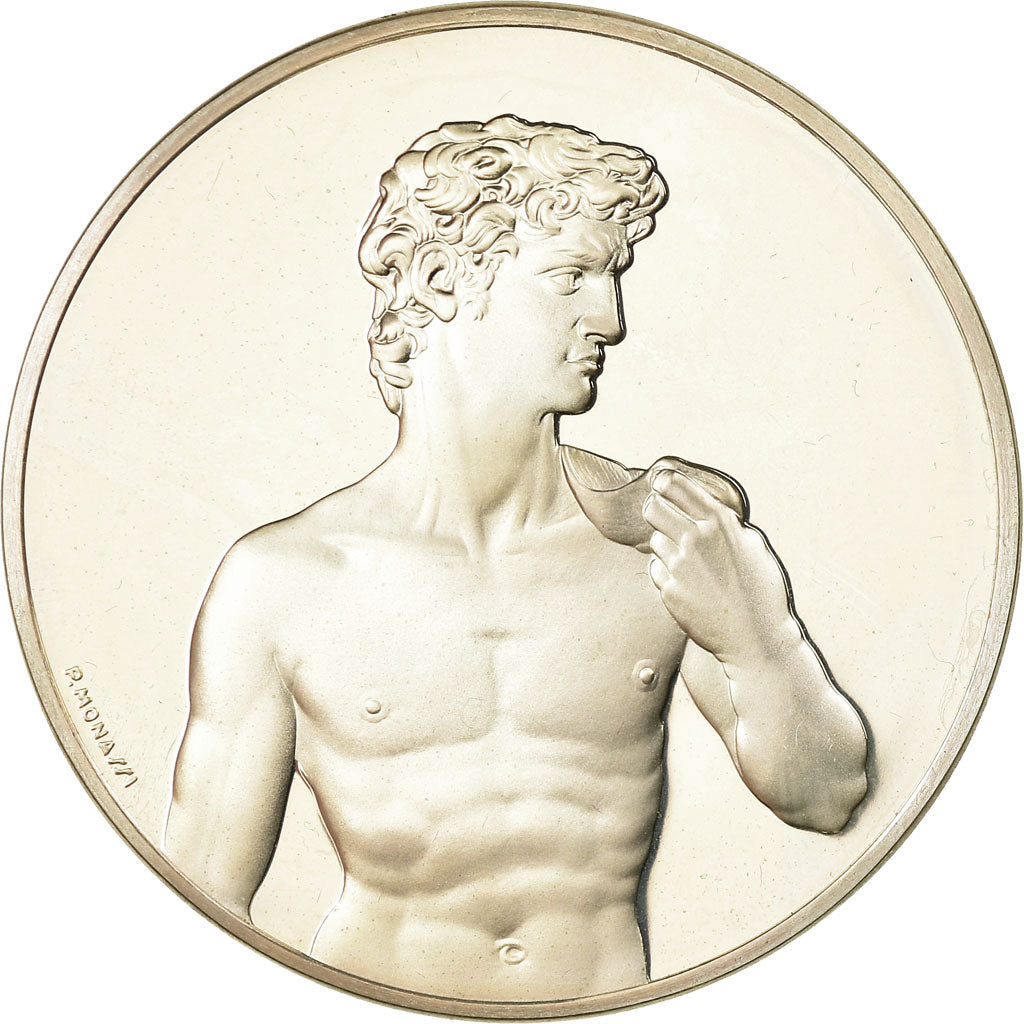 France, Medal, Peinture, Michel Ange, David, Monassi, MS(64), Silver