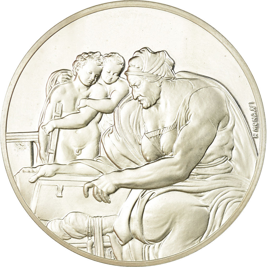 Francja, Medal, Peinture, Michel Ange, La Sibylle de Cumes, Undated, Monassi