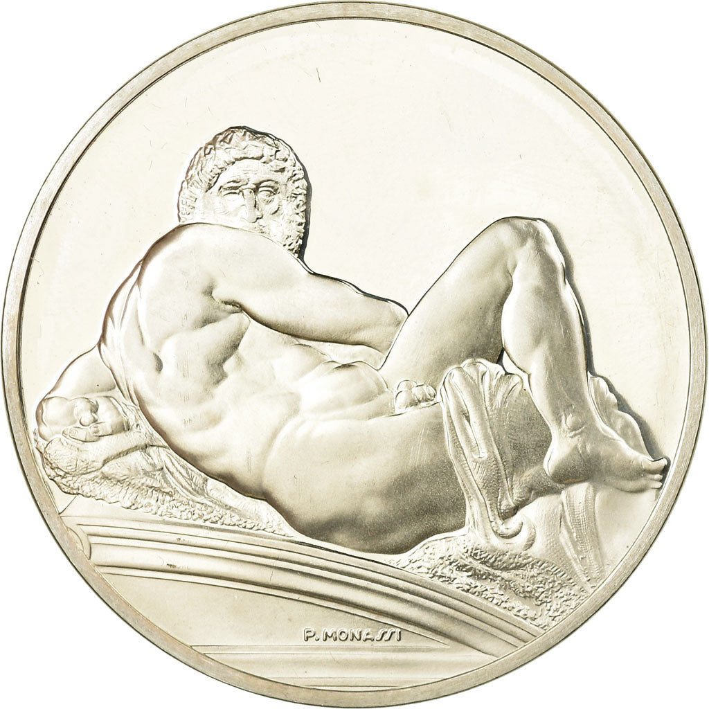 France, Medal, Peinture, Michel Ange, le Jour, Monassi, MS(64), Silver