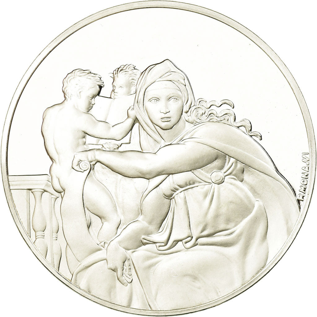 Frankreich, Medaille, Peinture, Michel Ange, la Sibylle de Delphes, Monassi