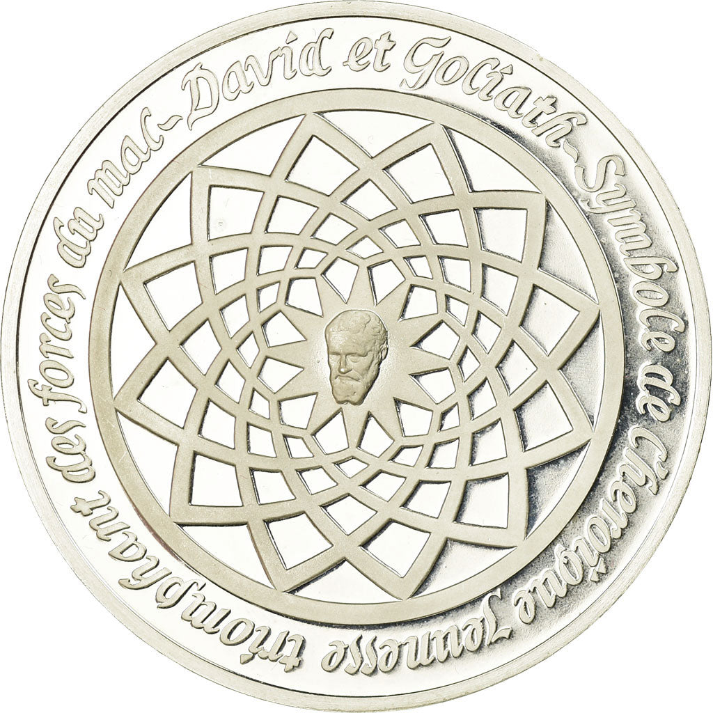 France, Medal, Peinture, Michel Ange, David  et Goliath, Monassi, MS(64), Silver